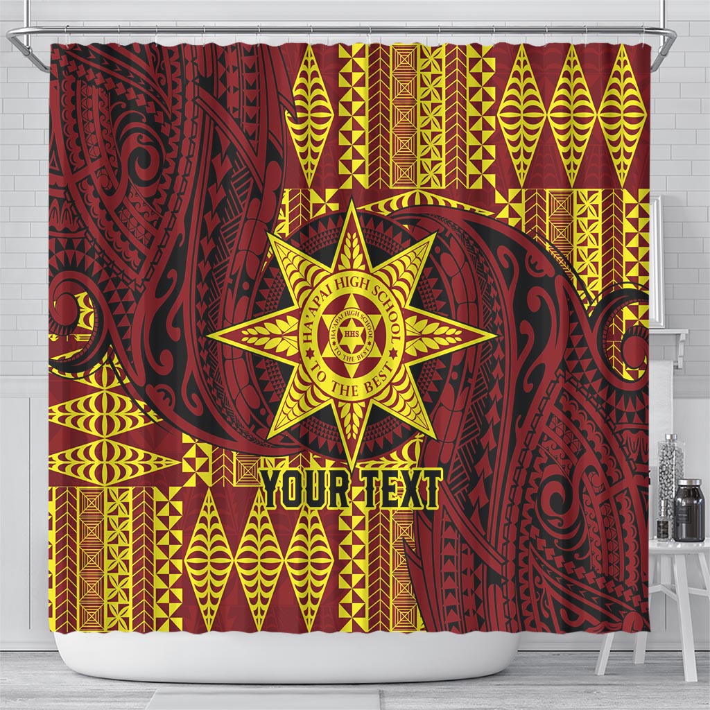 Personalised Tonga Haapai High School Shower Curtain Special Kupesi Pattern