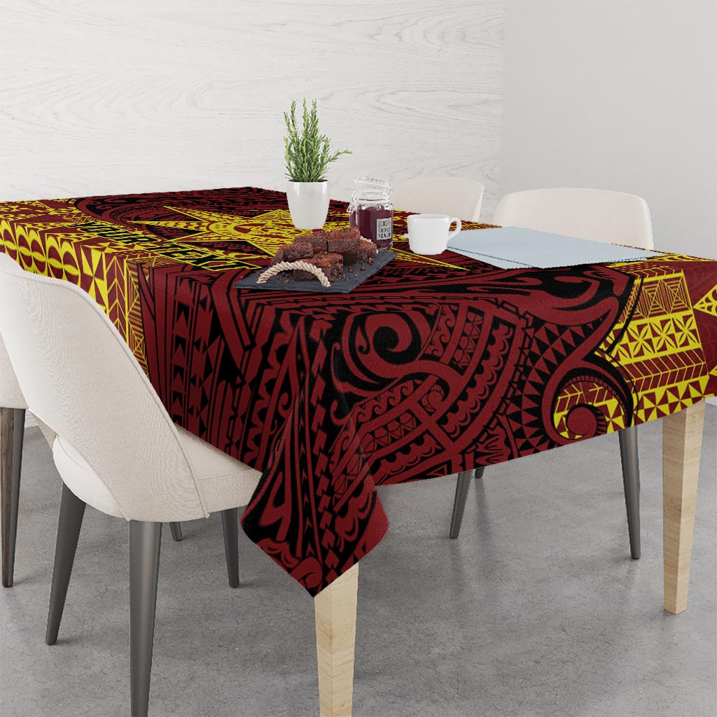 Personalised Tonga Haapai High School Tablecloth Special Kupesi Pattern