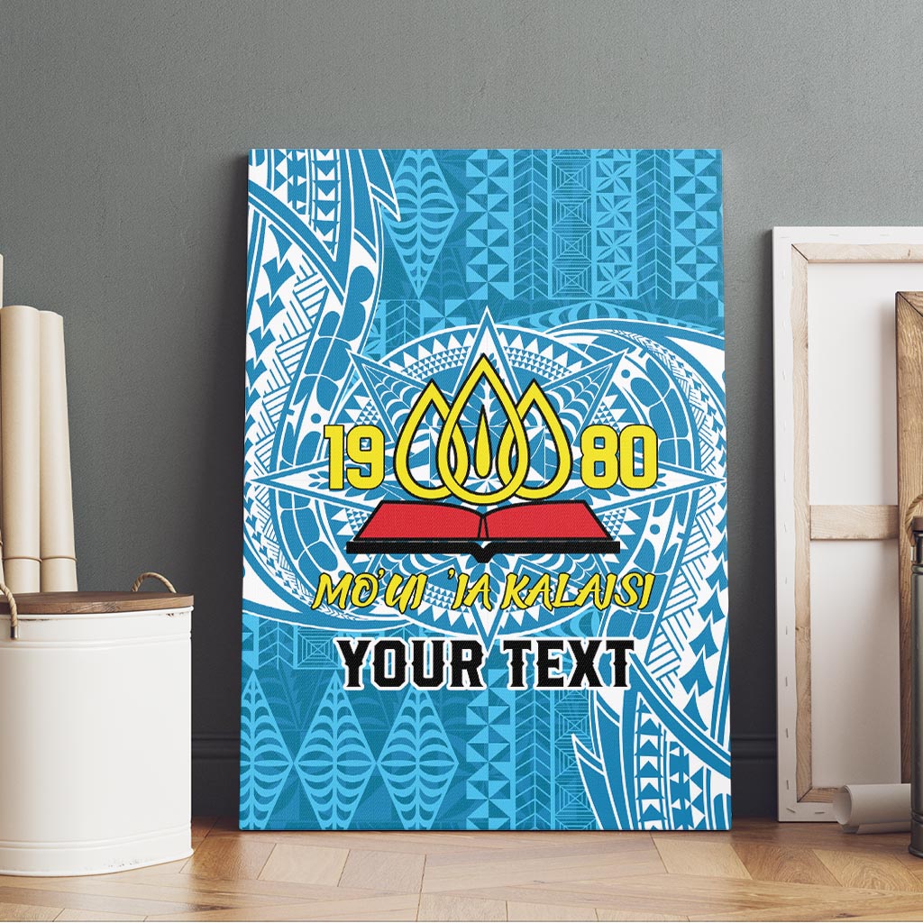 Personalised Tonga Lavengamalie College Canvas Wall Art Since 1980 Special Kupesi Pattern