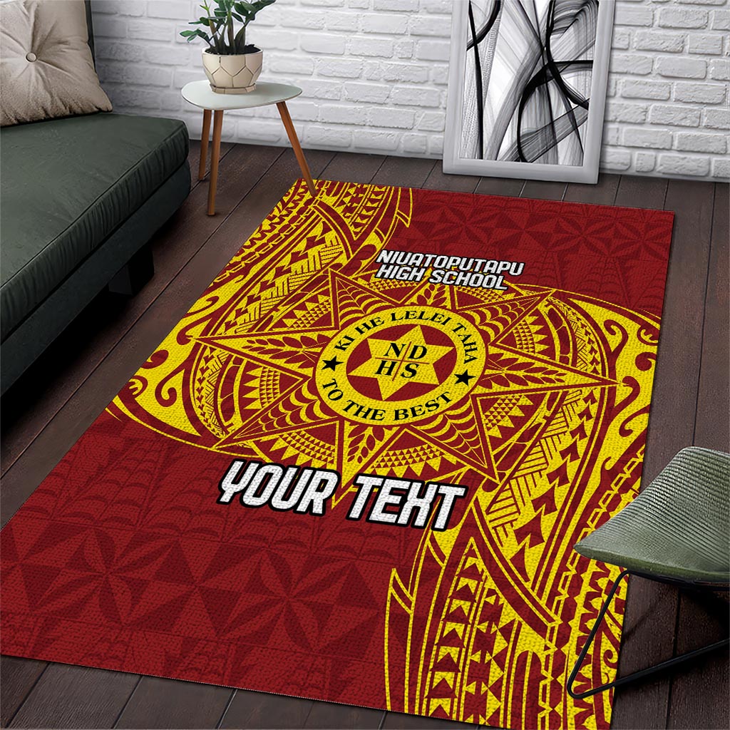 Personalised Tonga Niuatoputapu High School Area Rug Special Kupesi Pattern LT9 Gold - Polynesian Pride
