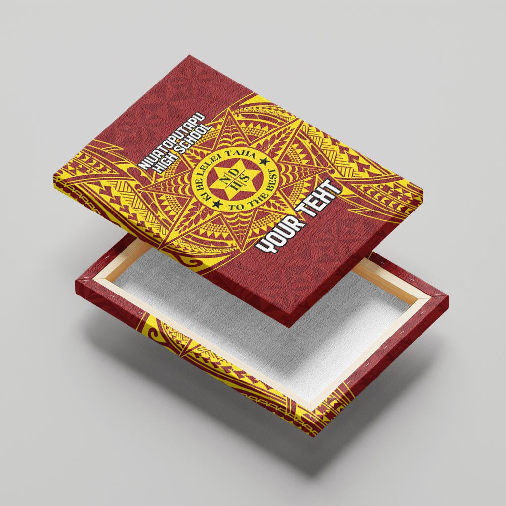 Personalised Tonga Niuatoputapu High School Canvas Wall Art Special Kupesi Pattern