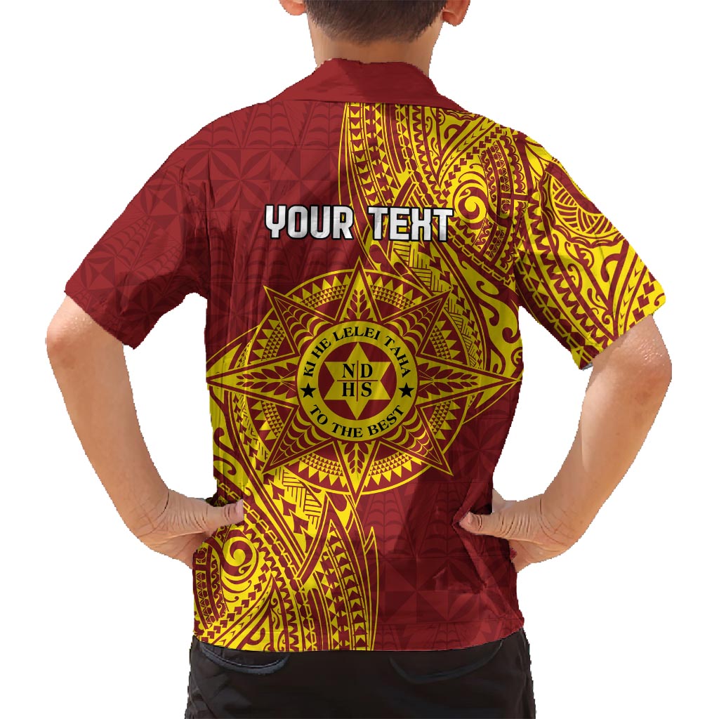 Personalised Tonga Niuatoputapu High School Family Matching Tank Maxi Dress and Hawaiian Shirt Special Kupesi Pattern