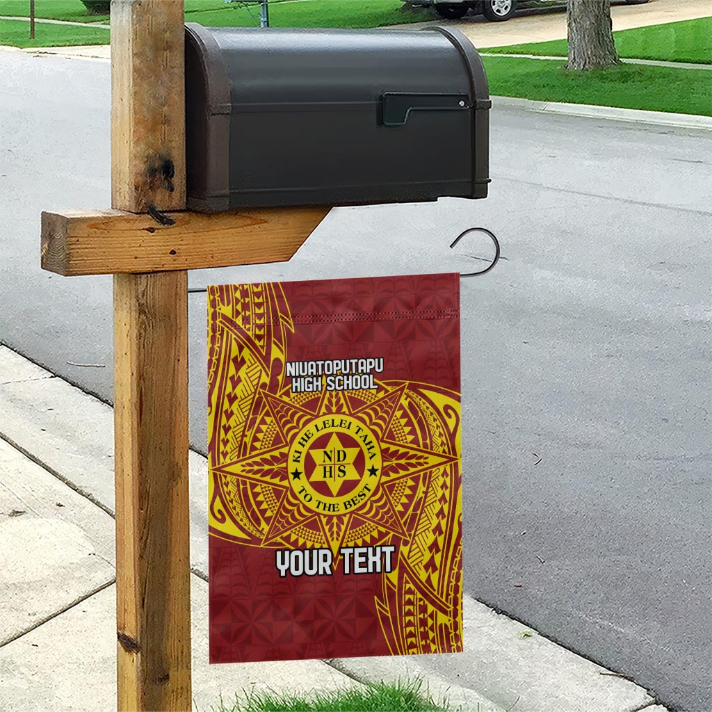 Personalised Tonga Niuatoputapu High School Garden Flag Special Kupesi Pattern