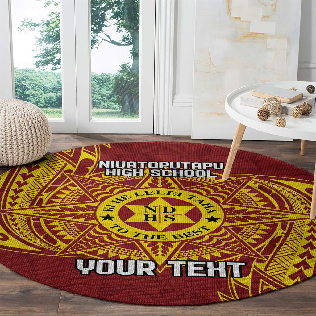 Personalised Tonga Niuatoputapu High School Round Carpet Special Kupesi Pattern
