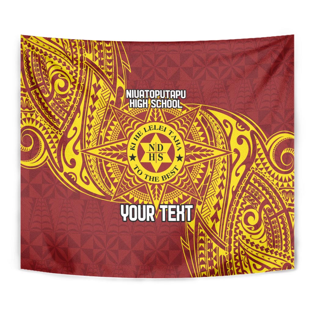 Personalised Tonga Niuatoputapu High School Tapestry Special Kupesi Pattern
