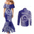 Personalised Tonga Queen Salote College Couples Matching Mermaid Dress and Long Sleeve Button Shirt Kolisi Fefine 1926 Special Kupesi Pattern
