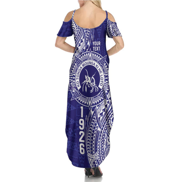 Queen Salote College Tonga Off Shoulder Long Dress Kupesi Style - Ver02 LT7