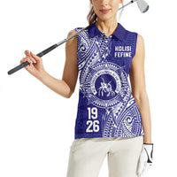 Personalised Tonga Queen Salote College Women Sleeveless Polo Shirt Kolisi Fefine 1926 Special Kupesi Pattern