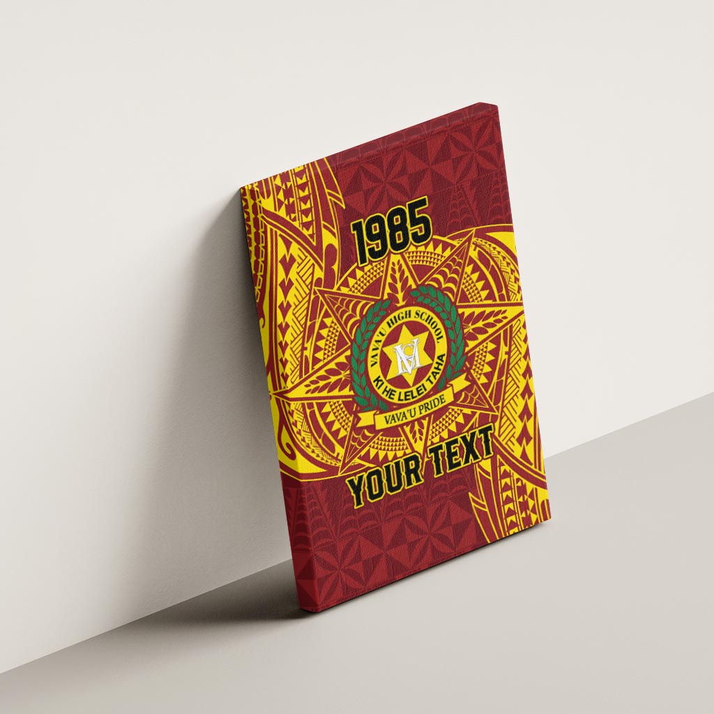 Personalised Tonga Vava'u High School Canvas Wall Art Since 1985 Special Kupesi Pattern