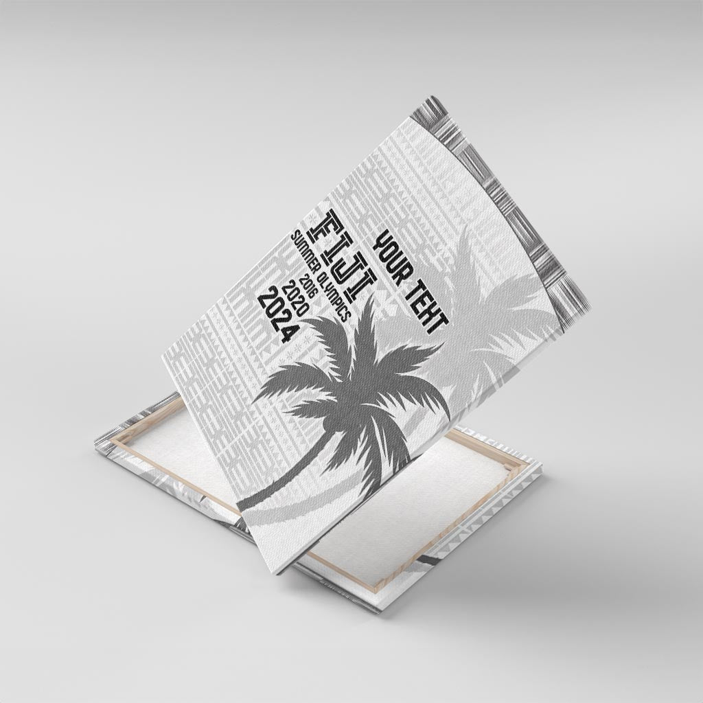 Custom Fiji Rugby Canvas Wall Art History Champions World Cup 7s - White