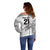 Custom Fiji Rugby Off Shoulder Sweater History Champions World Cup 7s - White
