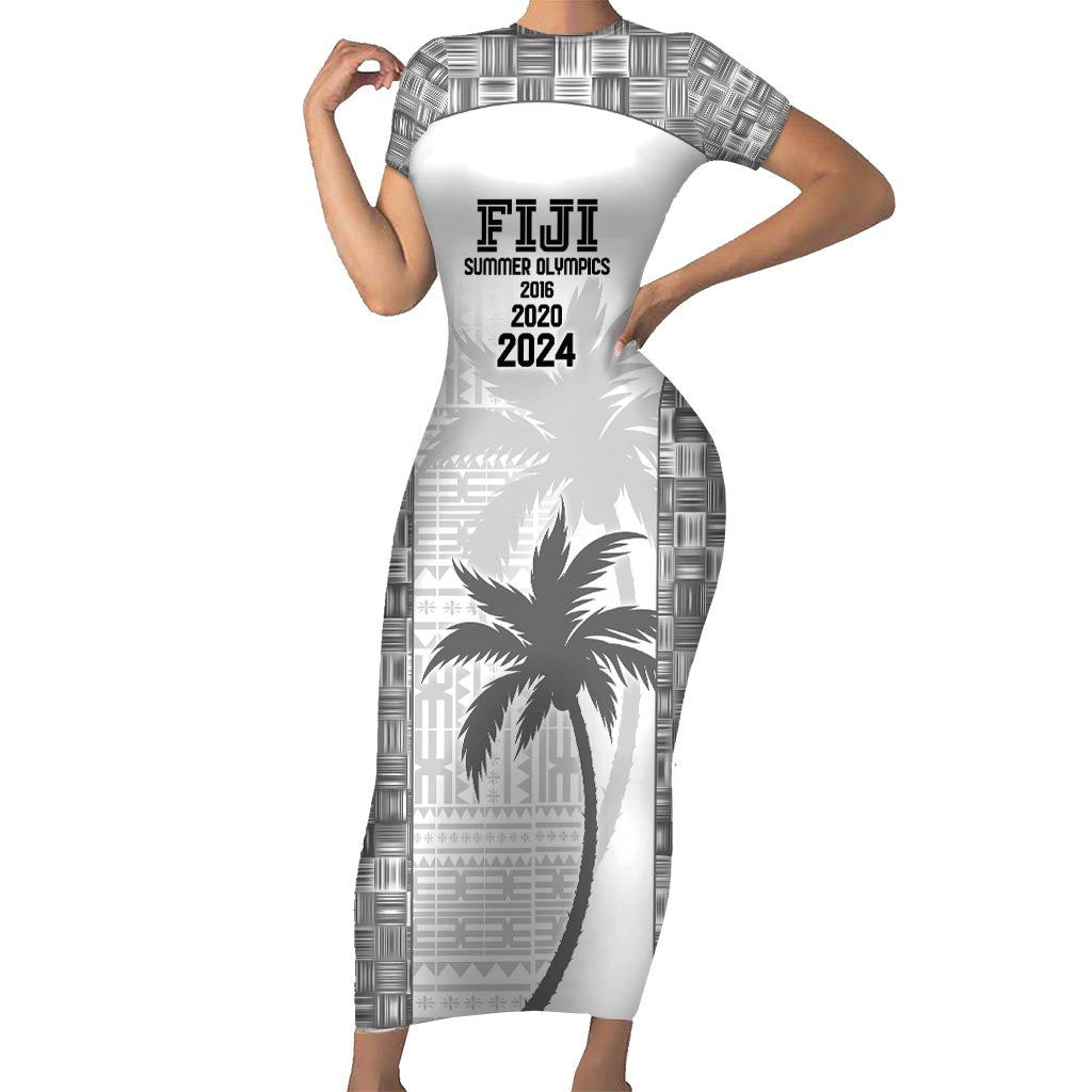 Custom Fiji Rugby Short Sleeve Bodycon Dress History Champions World C