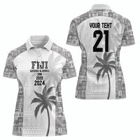 Custom Fiji Rugby Women Polo Shirt History Champions World Cup 7s - White