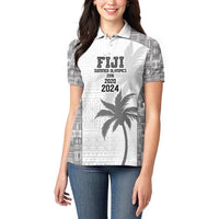 Custom Fiji Rugby Women Polo Shirt History Champions World Cup 7s - White