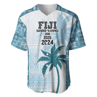 Custom Fiji Rugby Baseball Jersey History Champions World Cup 7s - Bllue LT9 Blue - Polynesian Pride