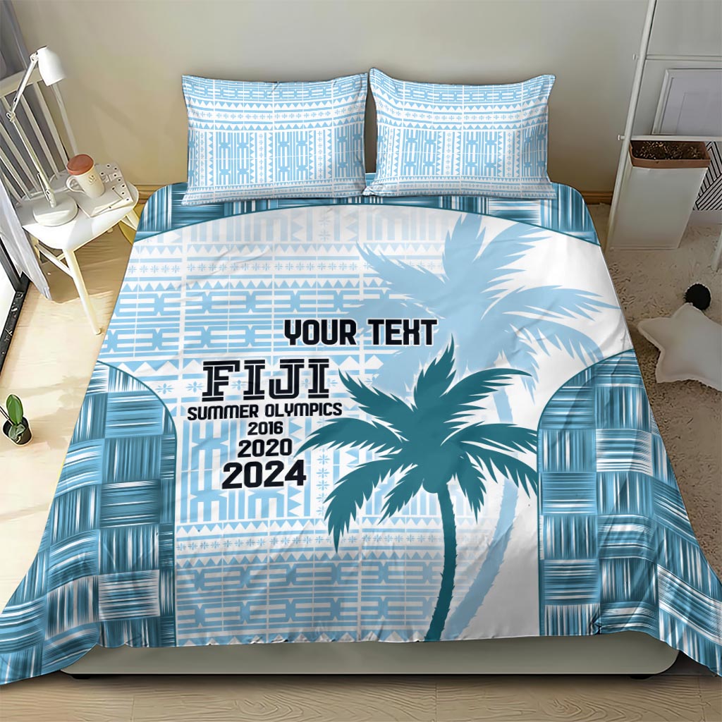 Custom Fiji Rugby Bedding Set History Champions World Cup 7s - Bllue