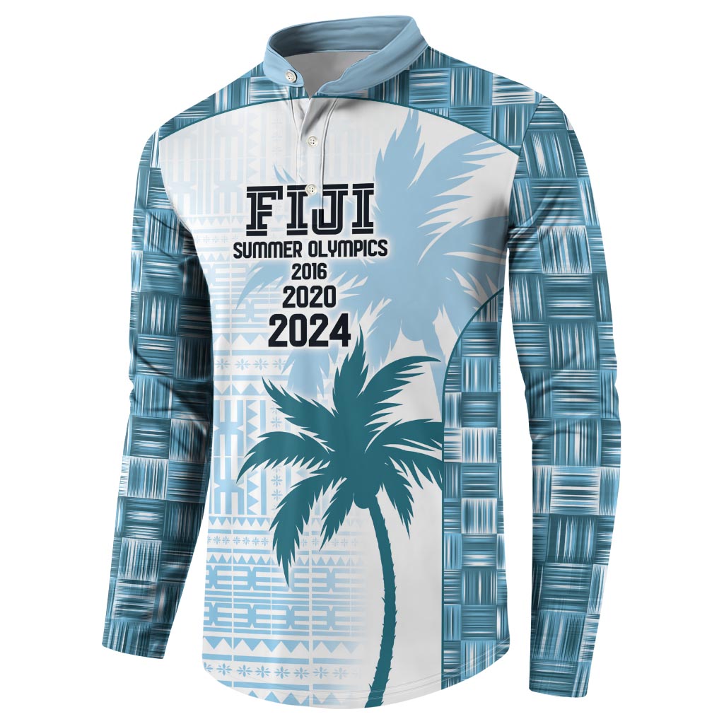 Custom Fiji Rugby Button Sweatshirt History Champions World Cup 7s - Bllue