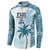 Custom Fiji Rugby Button Sweatshirt History Champions World Cup 7s - Bllue