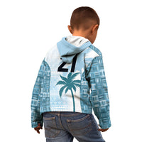 Custom Fiji Rugby Kid Hoodie History Champions World Cup 7s - Bllue