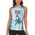 Custom Fiji Rugby Women Sleeveless Polo Shirt History Champions World Cup 7s - Bllue