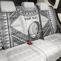 Custom Rugby Fiji National Heritage Back Car Seat Cover White Traditional Masi Inspired