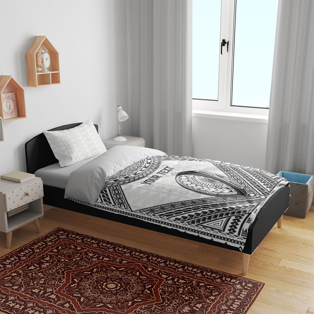 Custom Rugby Fiji National Heritage Bedding Set White Traditional Masi Inspired
