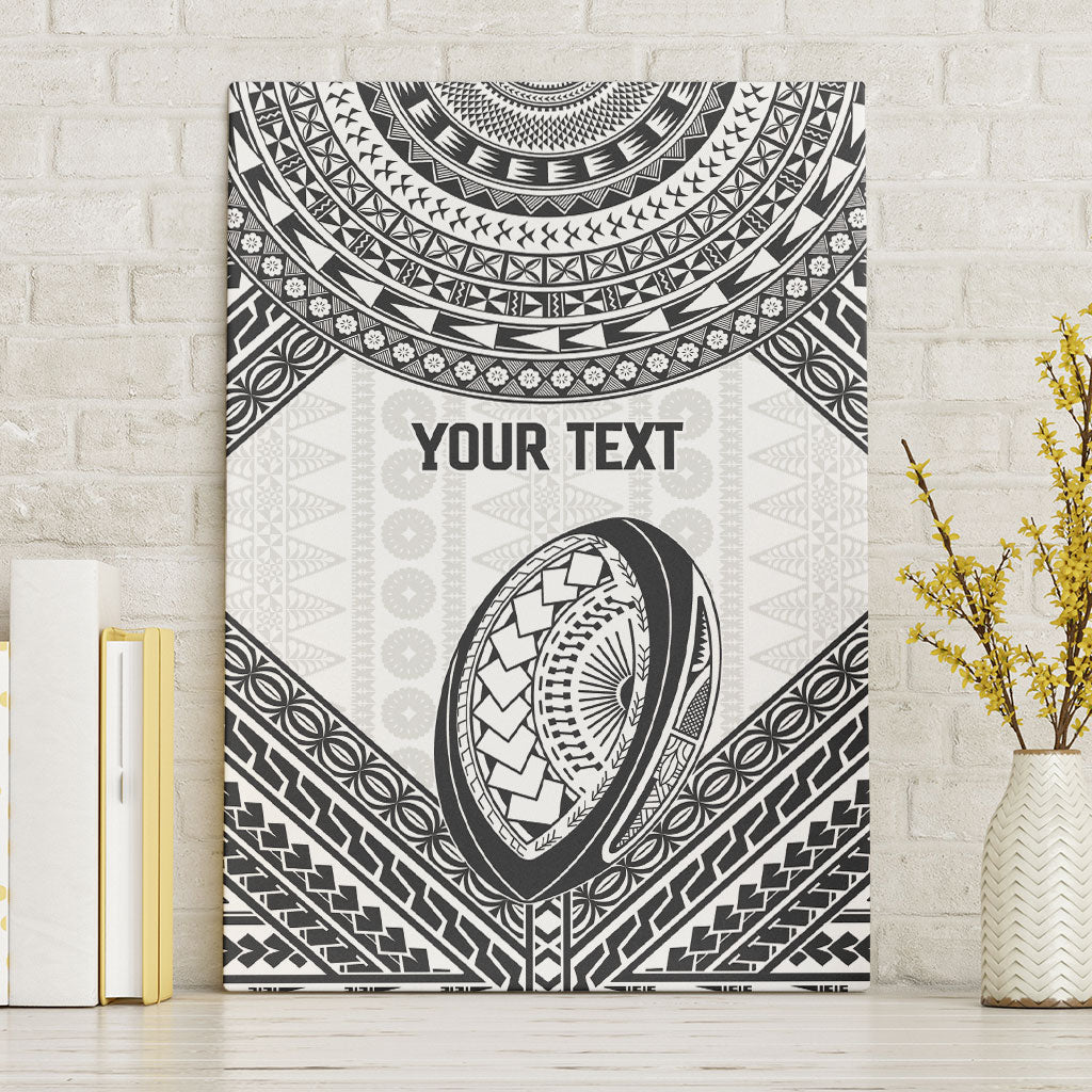 Custom Rugby Fiji National Heritage Canvas Wall Art White Traditional Masi Inspired LT9 Without Frame White - Polynesian Pride