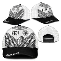 Personalised Rugby Fiji National Heritage Classic Cap White Traditional Masi Inspired