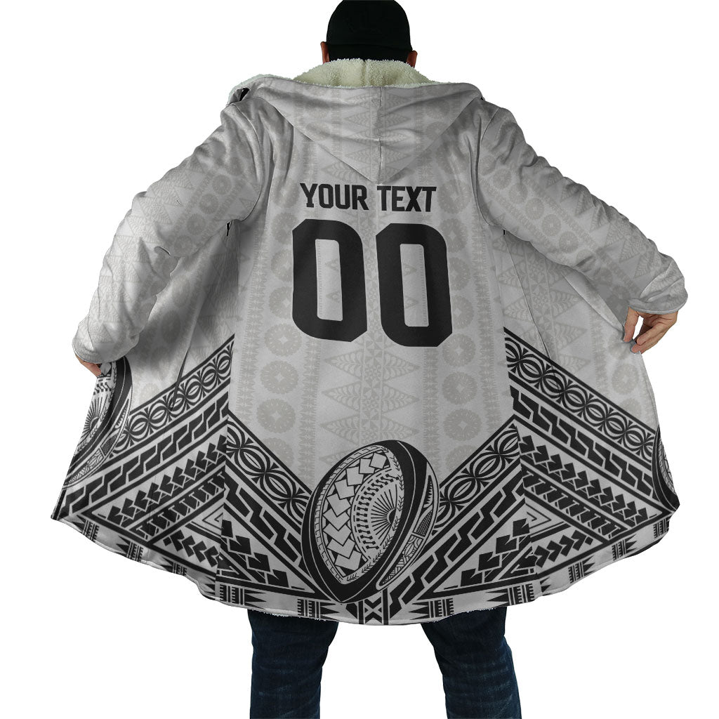 Custom Rugby Fiji National Heritage Cloak White Traditional Masi Inspired