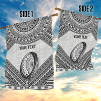 Custom Rugby Fiji National Heritage Garden Flag White Traditional Masi Inspired