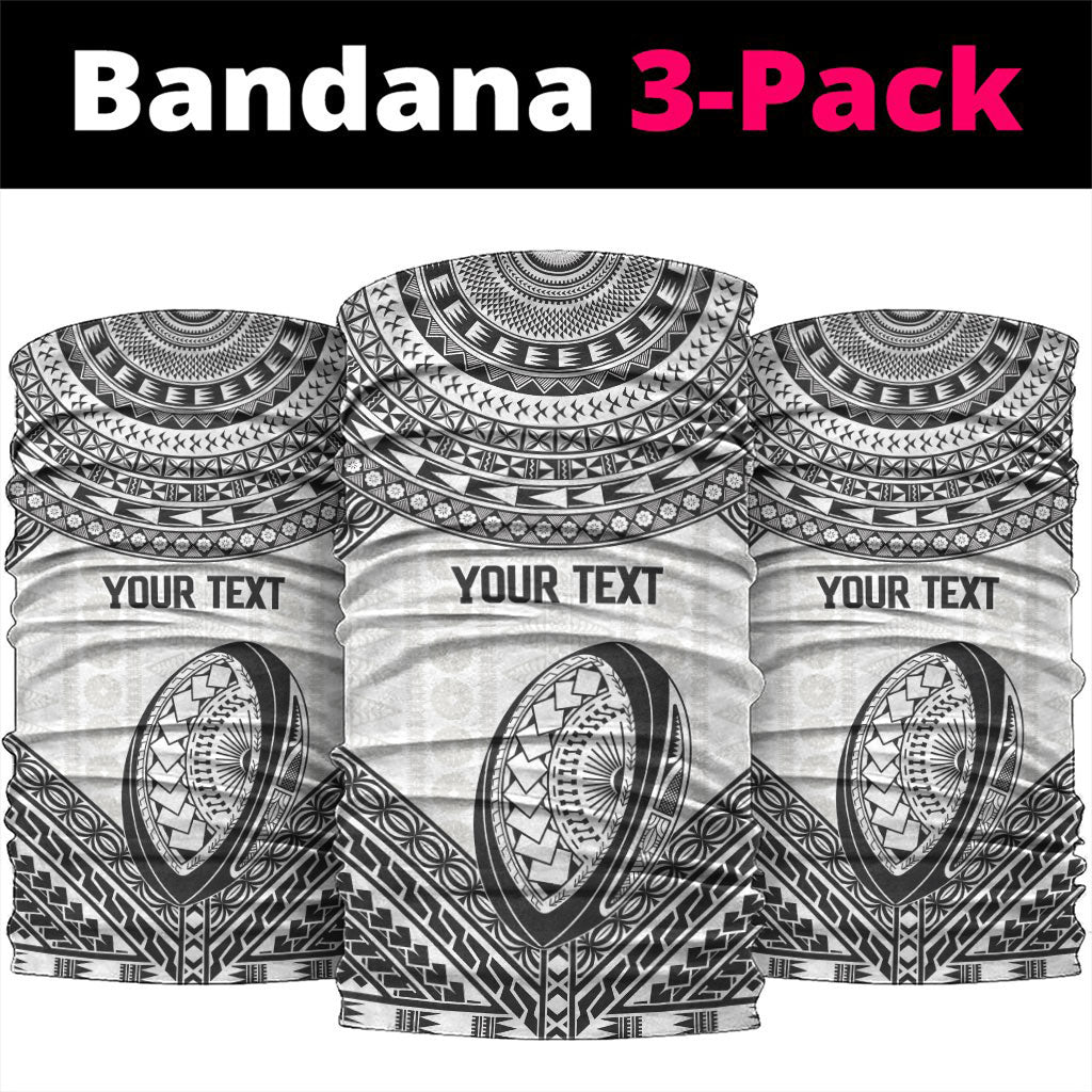 Custom Rugby Fiji National Heritage Neck Gaiter White Traditional Masi Inspired