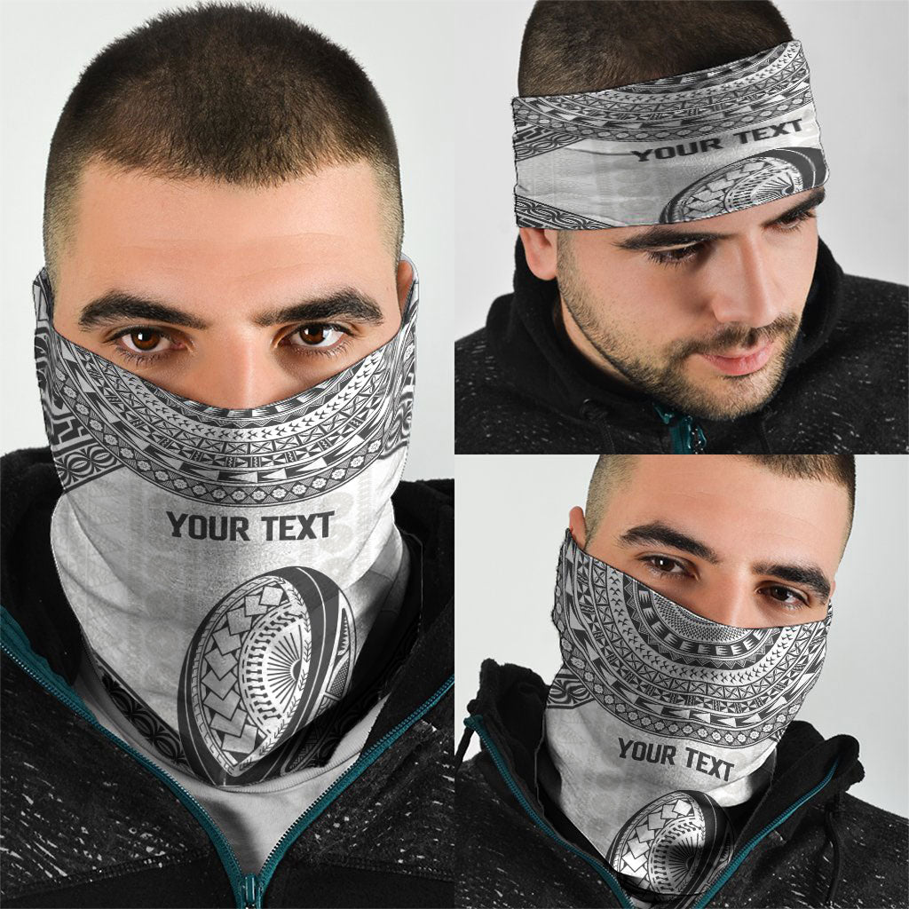 Custom Rugby Fiji National Heritage Neck Gaiter White Traditional Masi Inspired