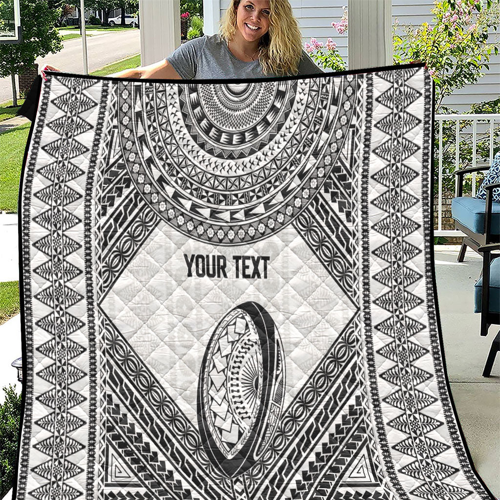 Custom Rugby Fiji National Heritage Quilt White Traditional Masi Inspired LT9 White - Polynesian Pride