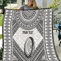 Custom Rugby Fiji National Heritage Quilt White Traditional Masi Inspired