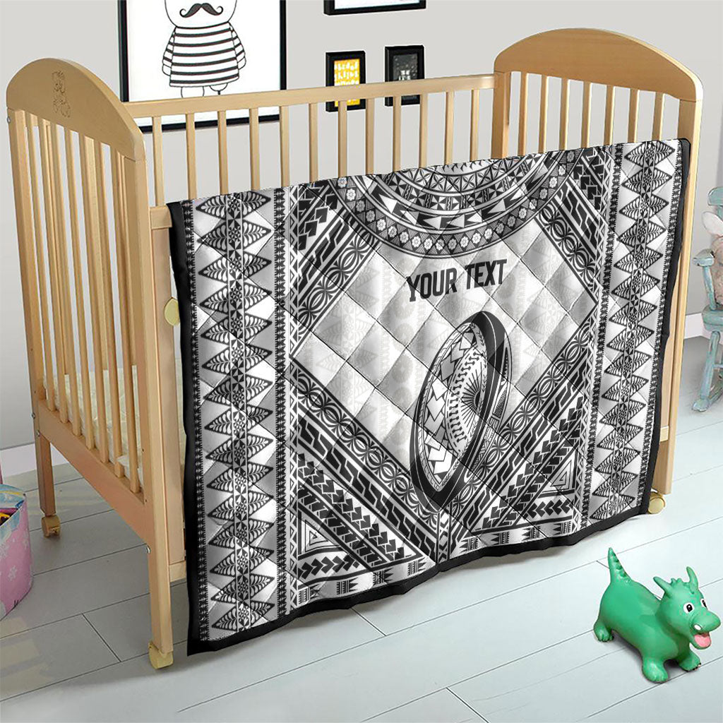 Custom Rugby Fiji National Heritage Quilt White Traditional Masi Inspired