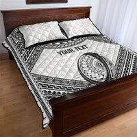 Custom Rugby Fiji National Heritage Quilt Bed Set White Traditional Masi Inspired
