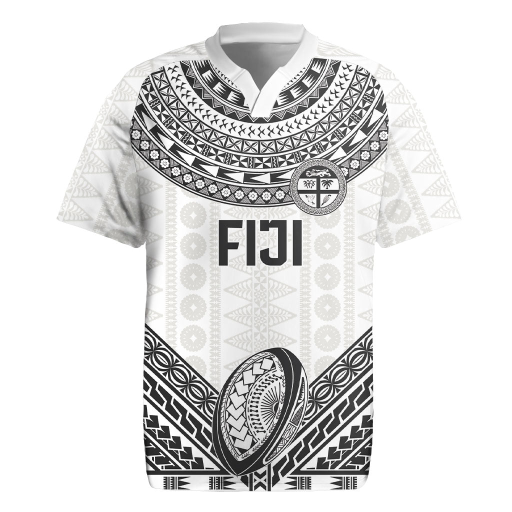 Custom Rugby Fiji National Heritage Rugby Jersey White Traditional Masi Inspired