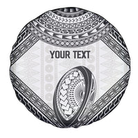 Custom Rugby Fiji National Heritage Spare Tire Cover White Traditional Masi Inspired