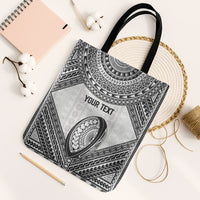 Custom Rugby Fiji National Heritage Tote Bag White Traditional Masi Inspired