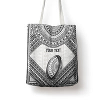 Custom Rugby Fiji National Heritage Tote Bag White Traditional Masi Inspired