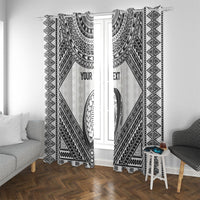 Custom Rugby Fiji National Heritage Window Curtain White Traditional Masi Inspired