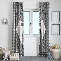 Custom Rugby Fiji National Heritage Window Curtain White Traditional Masi Inspired