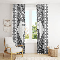Custom Rugby Fiji National Heritage Window Curtain White Traditional Masi Inspired