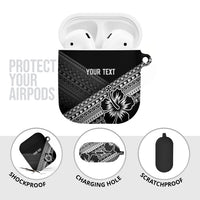 Custom Rugby Fiji AirPods Case Black Traditional Masi Inspired
