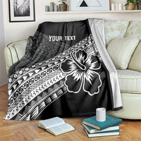 Custom Rugby Fiji Blanket Black Traditional Masi Inspired