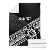 Custom Rugby Fiji Blanket Black Traditional Masi Inspired