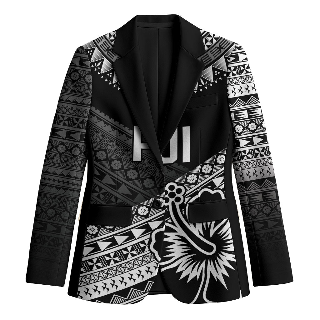 Custom Rugby Fiji Blazer Black Traditional Masi Inspired LT9 Unisex Black - Polynesian Pride