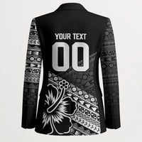 Custom Rugby Fiji Blazer Black Traditional Masi Inspired