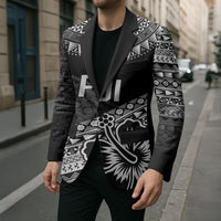 Custom Rugby Fiji Blazer Black Traditional Masi Inspired