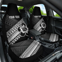 Custom Rugby Fiji Car Seat Cover Black Traditional Masi Inspired